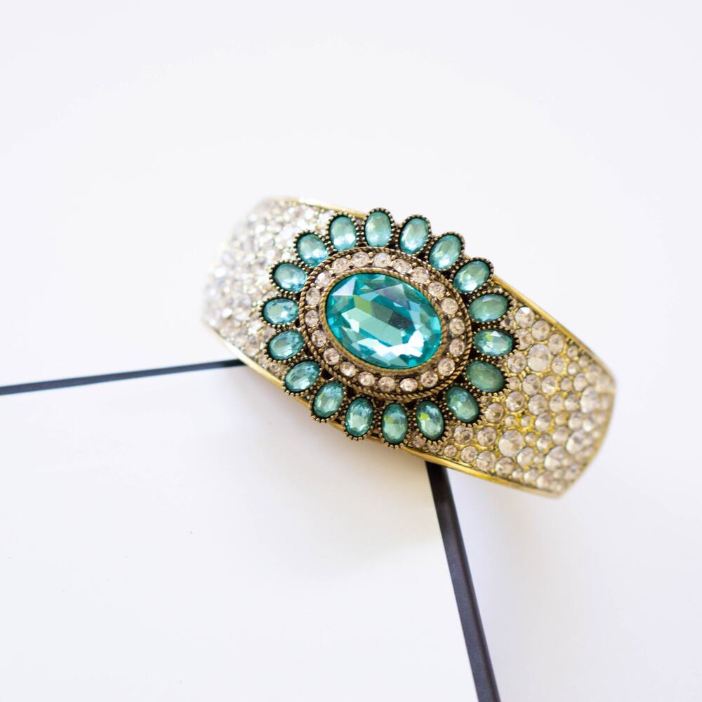Heidi Daus Dazzling Delight Crystal Cuff Bracelet Blue